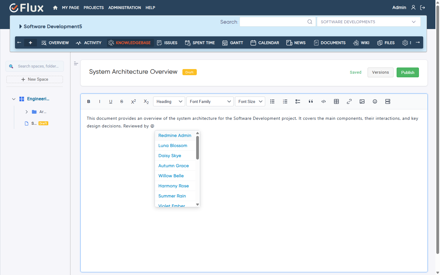 user mention dropdown user mention dropdown