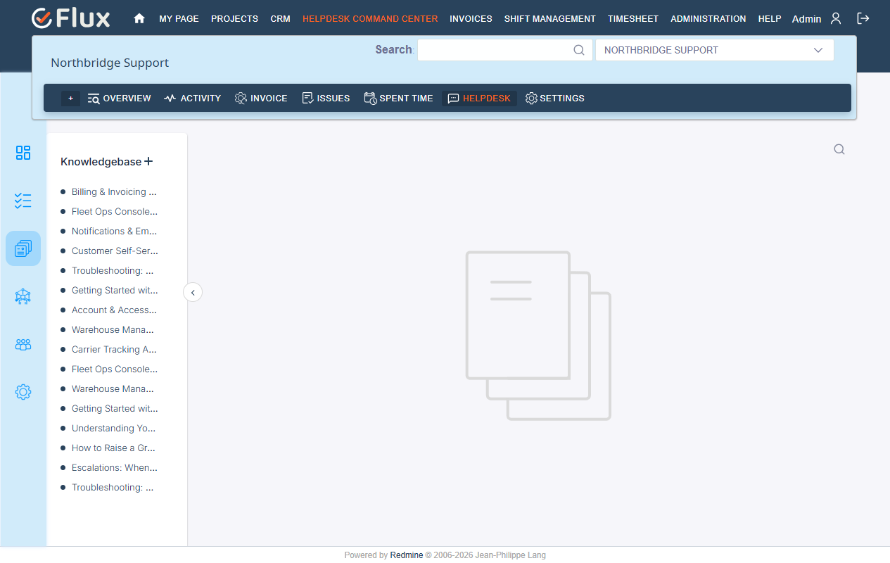 Knowledgebase article editor with the article tree sidebar